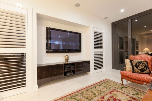 Modern TV cabinet with push to open doors and Drawers