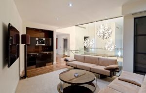 Custom built cabinet for coffee machine