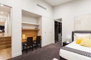 Custom study nook in bedroom