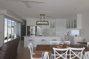 Perfect mix between wood, marble and white 2pac kitchen by Cuisine Kitchens Gold Coast