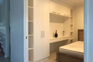 Modern custom cabinet with 2 doors pantry, drawers overheads and niches