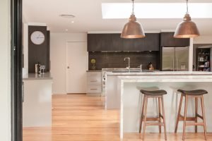 modern kitchen double island 2pac light grey and timber finish