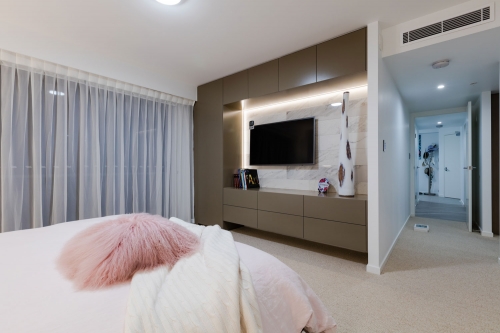 Media unit in the bedroom built in the Gold Coast