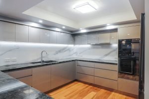 Metallic Grey Kitchen designed, built and installed by Cuisine Kitchens - Gold Coast